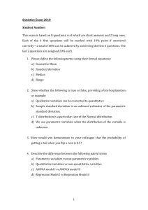 Statistics Exam 2010 Student Number: This exam is based on 8
