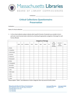Critical Collections Questionnaire (MS Word)