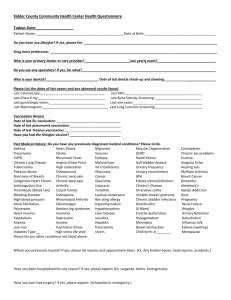 Kidder County Community Health Center Health Questionnaire