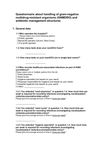 Questionnaire about handling of gram-negative multidrug