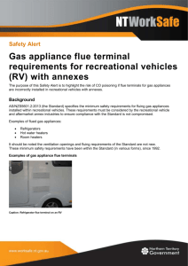 Gas appliance flue terminal requirements for