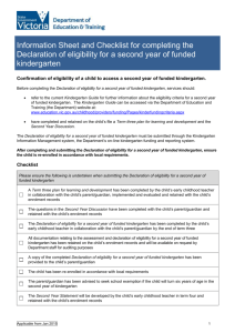 Information Sheet and Checklist for completing the Declaration of