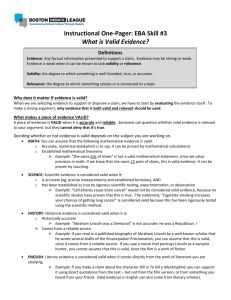 Instructional One-Pager: EBA Skill #3 What is Valid Evidence?