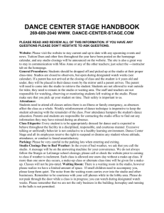DANCE CENTER STAGE HANDBOOK 269-689
