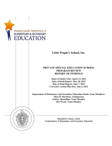 approved private school program review report
