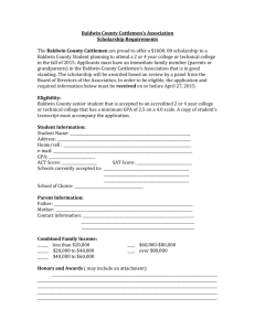 Baldwin County Cattlemen`s Association Scholarship Requirements