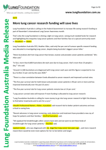 Media Release - More lung cancer research funding will save lives