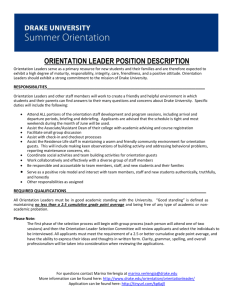 Orientation Leader Position Description