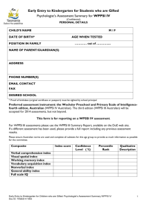 Gifted Students - Psychologist Assessment Form V4