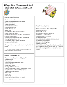 2015 2016 Supply List - Village East Community Elementary School