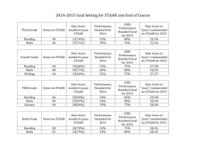 2014-2015 Goal Setting for STAAR and End of Course Third Grade