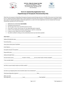 New Client Scholarship Form - ROCK, Ride On Center for Kids