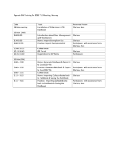 Agenda DM Training for 2012 TL2 Meeting, Niamey Date Topic