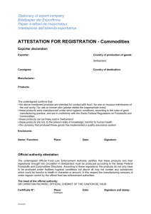 ATTESTATION FOR REGISTRATION - Commodities