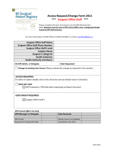 Surgical Patient Registry Access Request Form