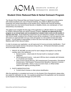 Student Clinic Reduced Rate & Herbal Outreach Program