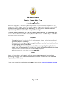 Chapter House Award Application
