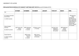 monthly schedule - University of Ulster