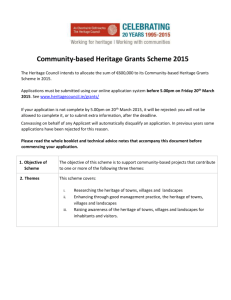Community-based Heritage Grants Scheme 2015