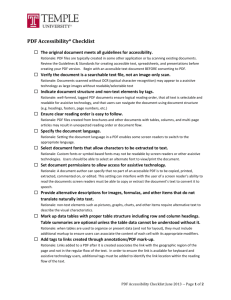 PDF Accessibility* Checklist