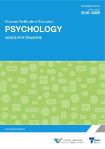 VCE Psychology Units 1 and 2: 2016*2020