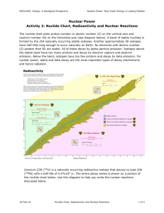 Nuclide Chart, Radioactivity and Nuclear Reactions