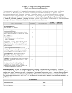 Liberal Arts Equivalency Worksheet