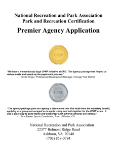 Premier Agency Application - National Recreation and Park