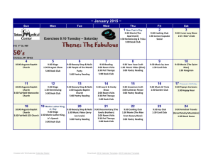 January Calendar 2015 - Teton Medical Center