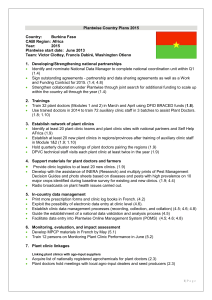 Plantwise 2015 activity plan for Burkina Faso.