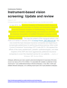 Instrument Based Vision Screening - Multiple District 27