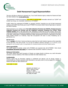 Debt Harassment Representation Agreement