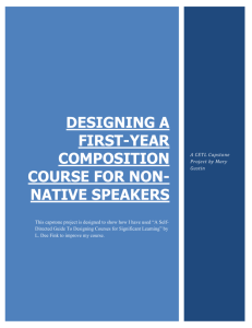 Designing a First-Year Composition course for non