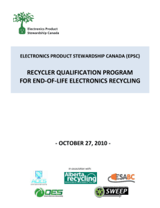 Recycler Qualification Program for End-of
