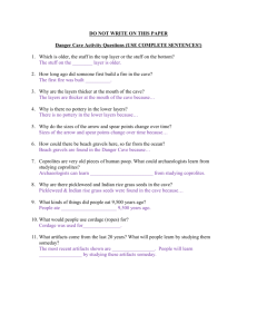 DO NOT WRITE ON THIS PAPER Danger Cave Activity Questions