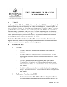 GMEC Oversight of Training Programs Policy