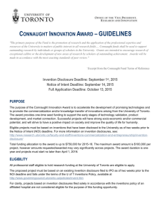 2015-16 Connaught Innovation Award Program Guidelines