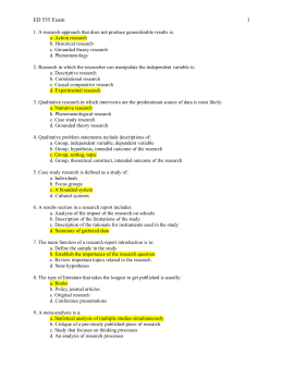 Chapter 1: Introduction To Qualitative Research