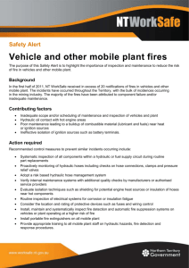Safety alert - Vehicle and other mobile plant fires