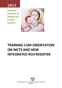 Training cum orientation on MCTS and new integrated RCH register