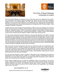 Please click here - The Chapel Choir of Royal Holloway