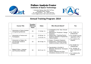 Failure Analysis Center Institute of Space Technology