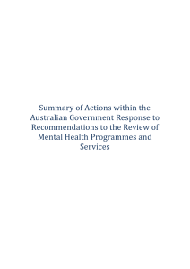 Summary of actions within the Australian Government response to