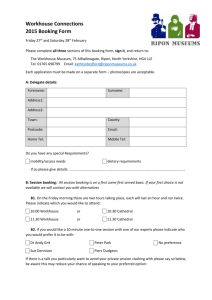 Workhouse Connections 2015 Booking Form