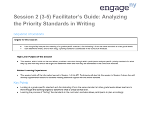 Analyzing Priority Standards in Writing and Language, Grades 3-5