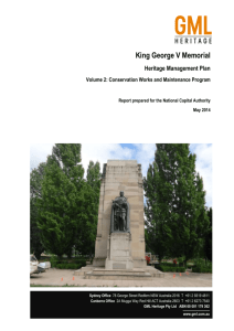 King George V Memorial - Heritage Management Plan Volume 2
