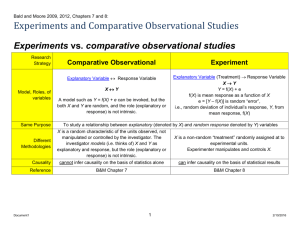 Experiments vs. comparative observational studies