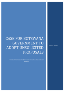 Case for Unsolicited Bids in Botswana