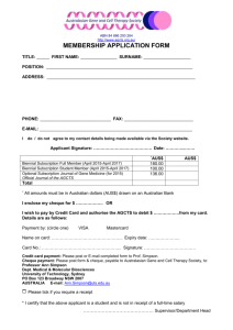 membership application form - Australasian Gene Therapy Society