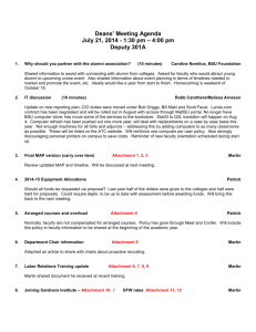 Deans` Meeting Agenda July 21, 2014